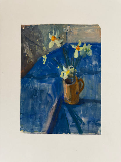 Daffodils on Blue - from the studio of ERIC RITCHIE & RENA GIBSON