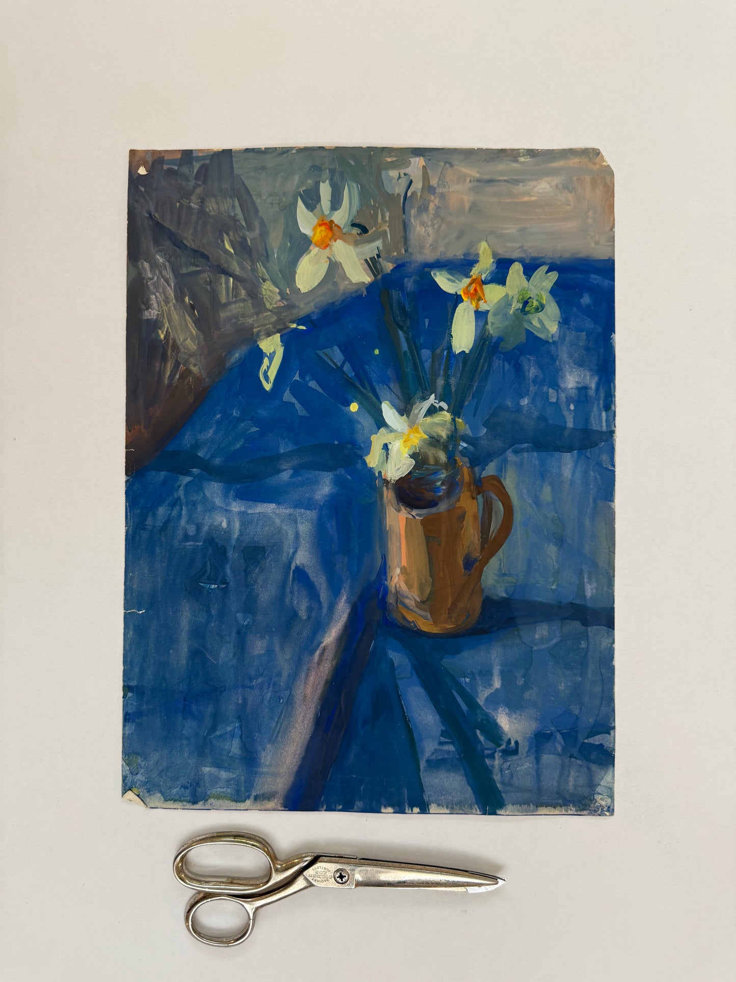 Daffodils on Blue - from the studio of ERIC RITCHIE & RENA GIBSON