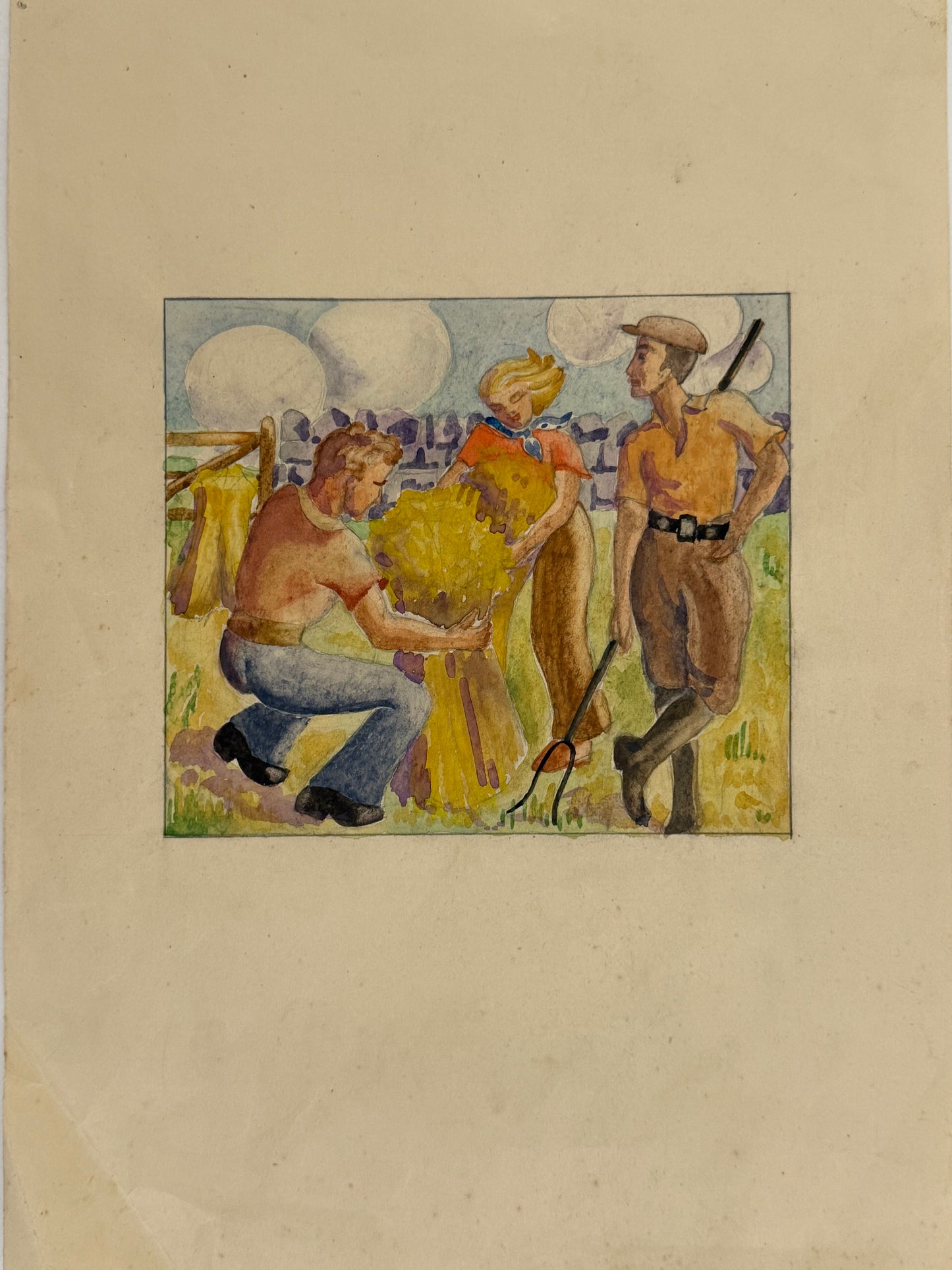Farming Hay Illustration - from the studio of ERIC RITCHIE & RENA GIBSON