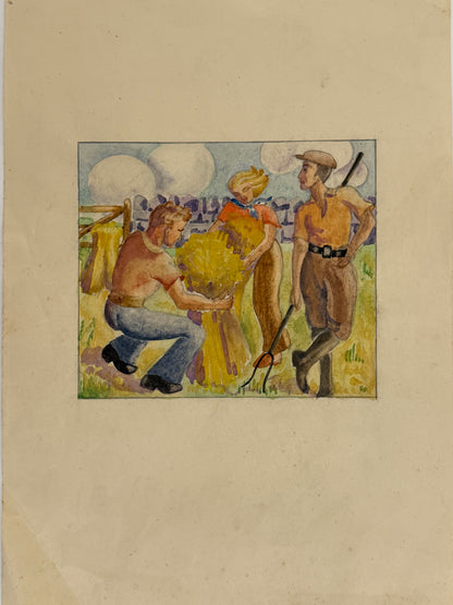 Farming Hay Illustration - from the studio of ERIC RITCHIE & RENA GIBSON