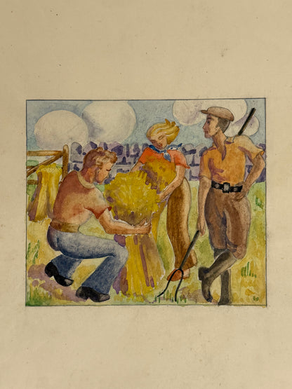Farming Hay Illustration - from the studio of ERIC RITCHIE & RENA GIBSON