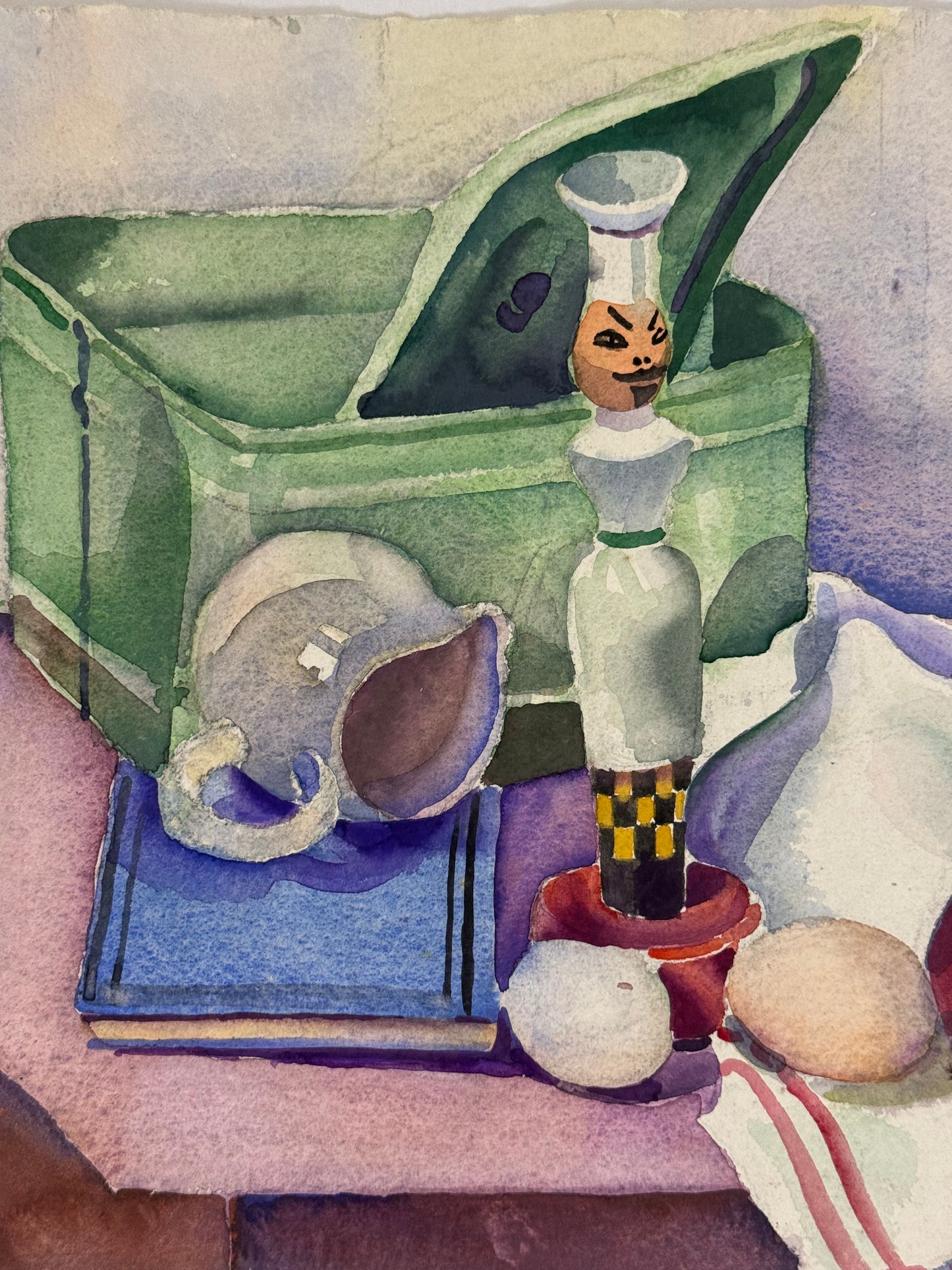 Green Tin & Eggs Still Life - from the studio of ERIC RITCHIE & RENA GIBSON