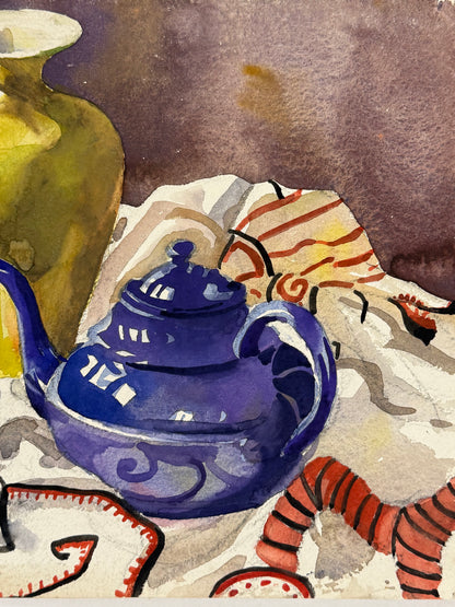 Blue Teapot Still Life - from the studio of ERIC RITCHIE & RENA GIBSON