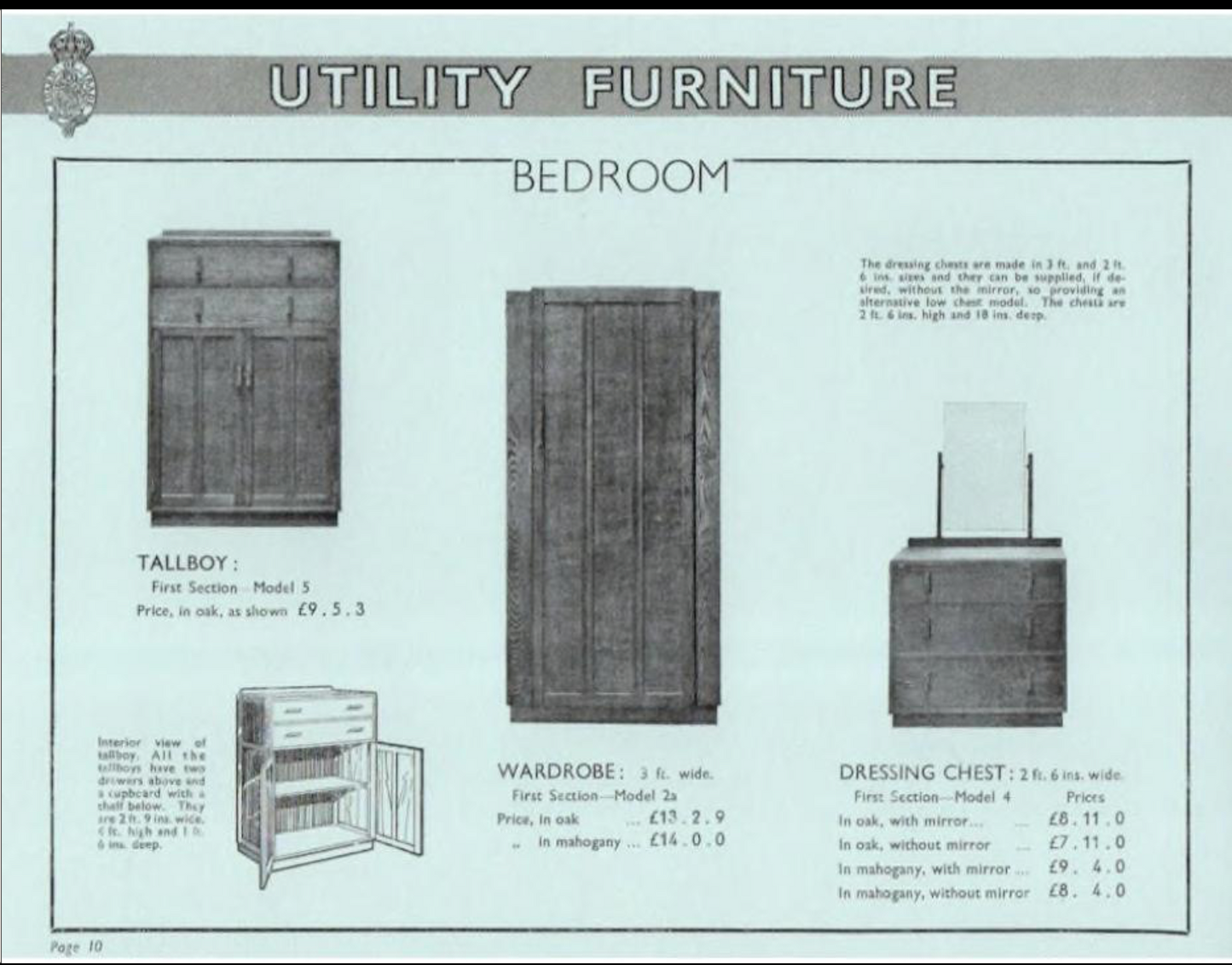 A Pair of Tallboys from the Post War Utility Furniture Scheme