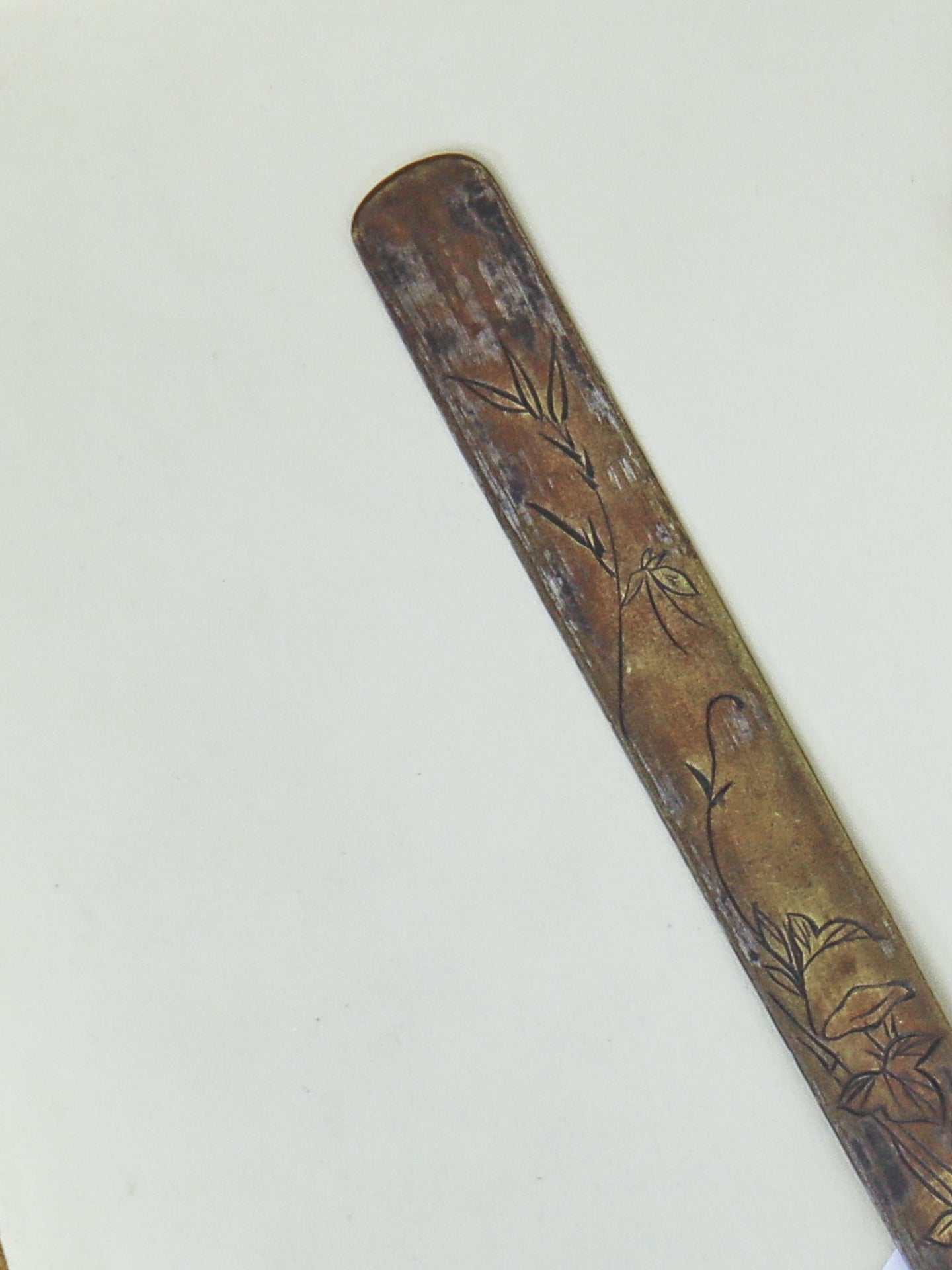 A Japanese brass page turner, Meiji Period (1868-1912)