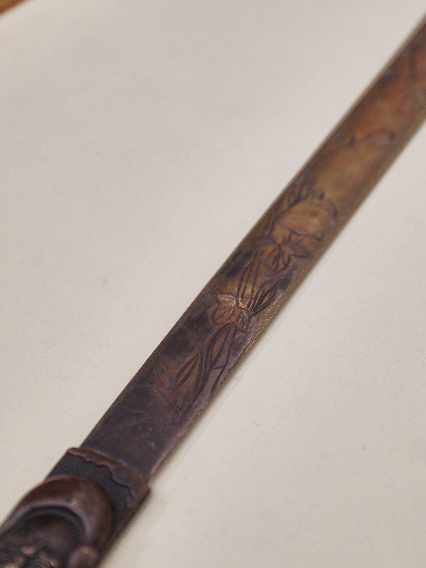 A Japanese brass page turner, Meiji Period (1868-1912)