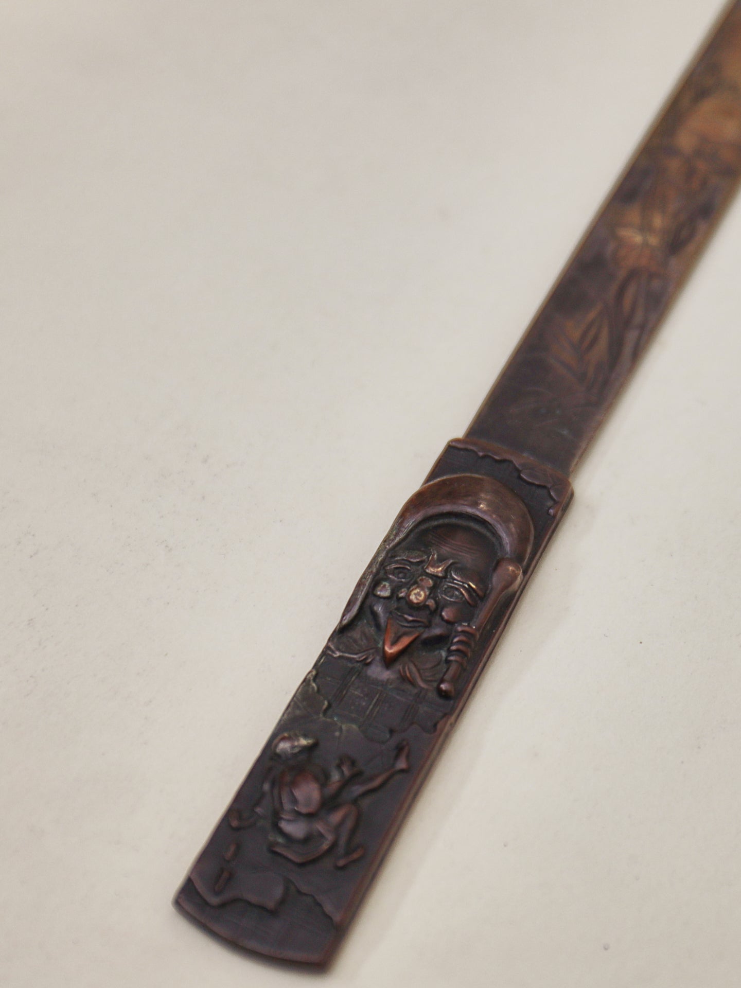 A Japanese brass page turner, Meiji Period (1868-1912)