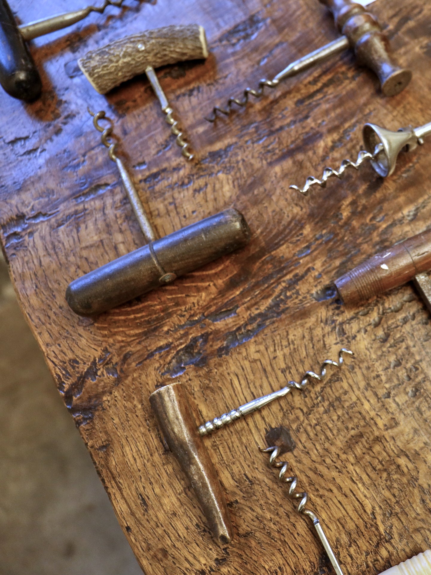 A Collection of 10 Treen and Antler Handle Corkscrews