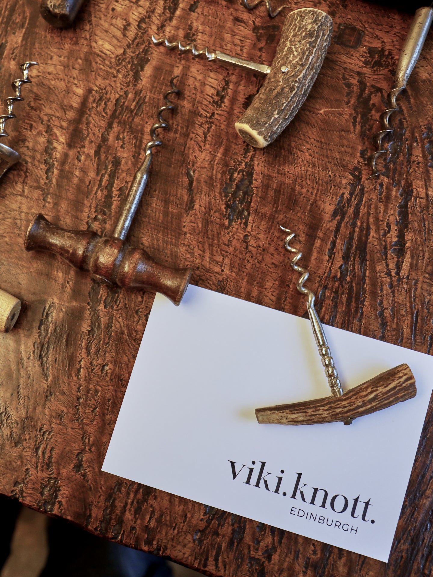 A Collection of 10 Treen and Antler Handle Corkscrews