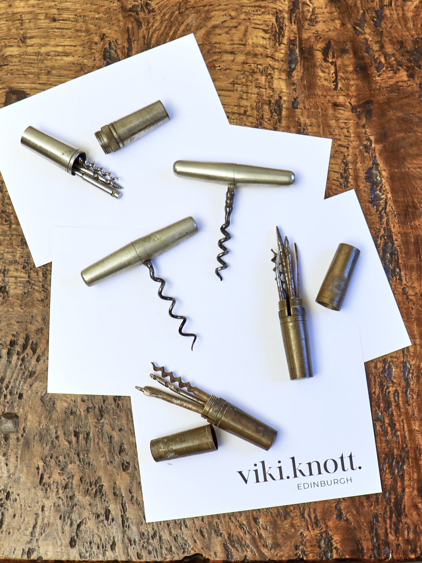 Collection of 5 Pocket Roundlet Corkscrews and Multi-tools