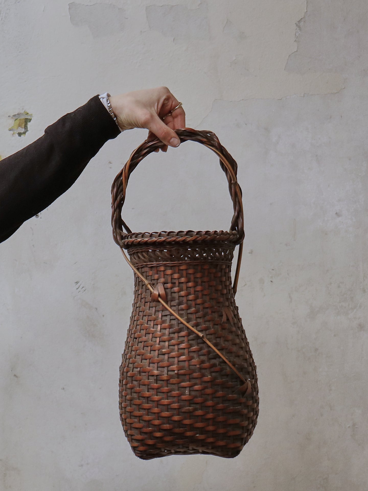 Early 20th Century Oriental Wickerwork Basket