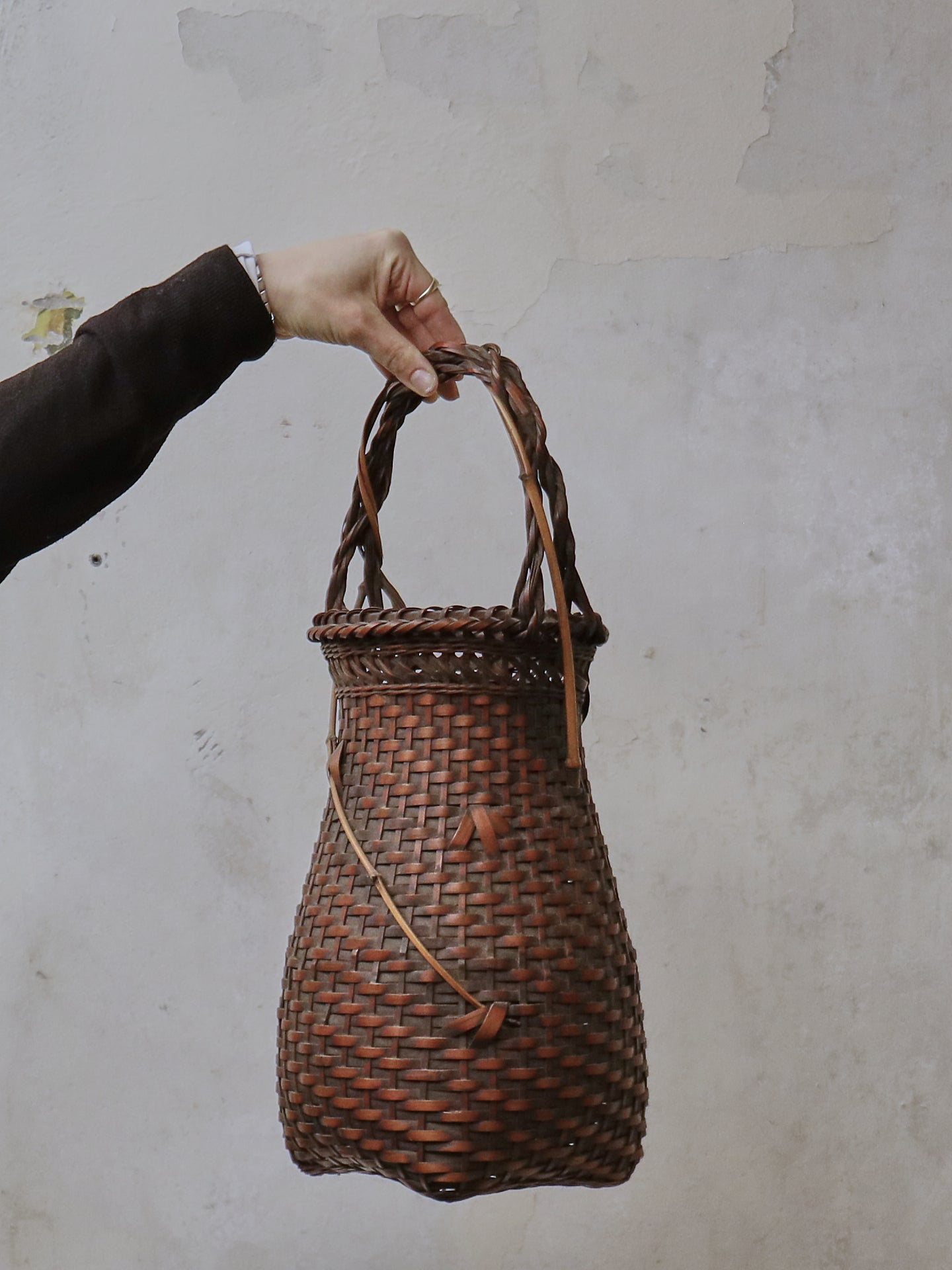 Early 20th Century Oriental Wickerwork Basket