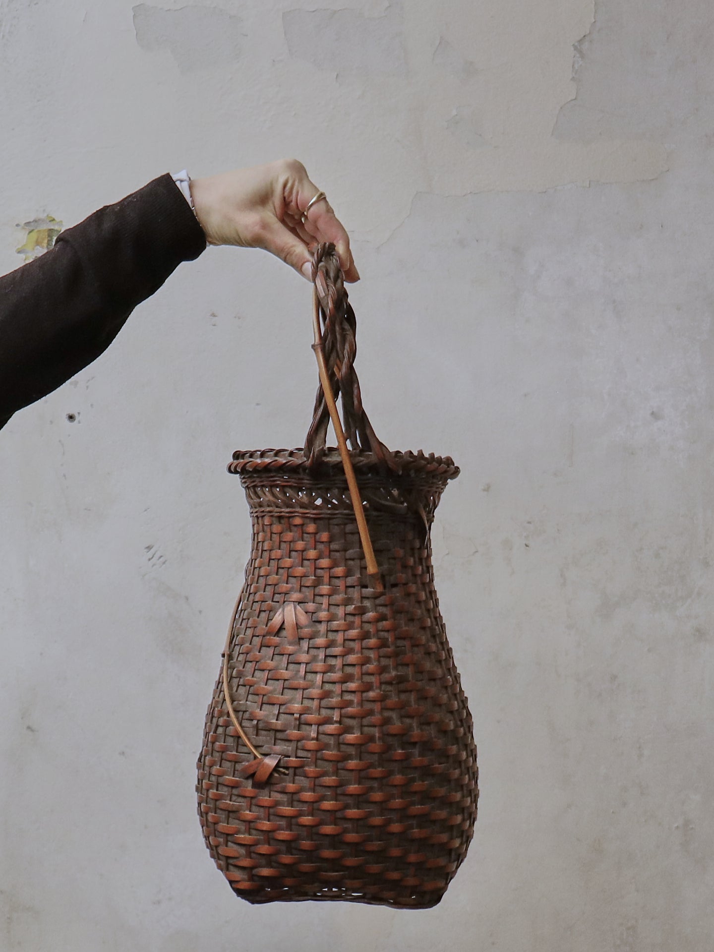 Early 20th Century Oriental Wickerwork Basket