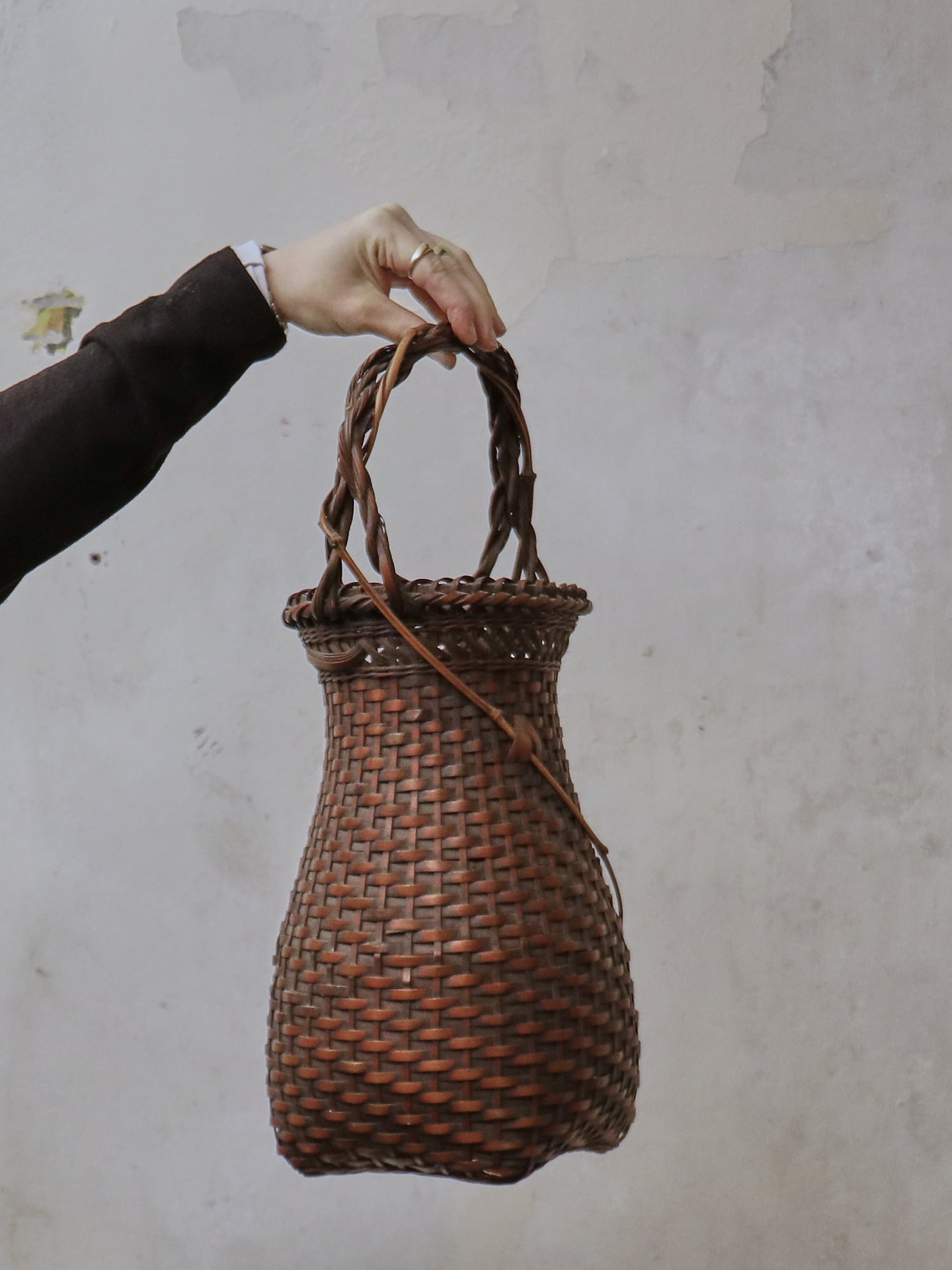 Early 20th Century Oriental Wickerwork Basket