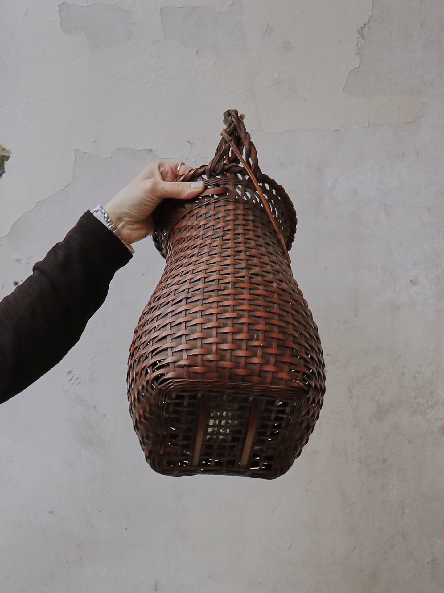 Early 20th Century Oriental Wickerwork Basket