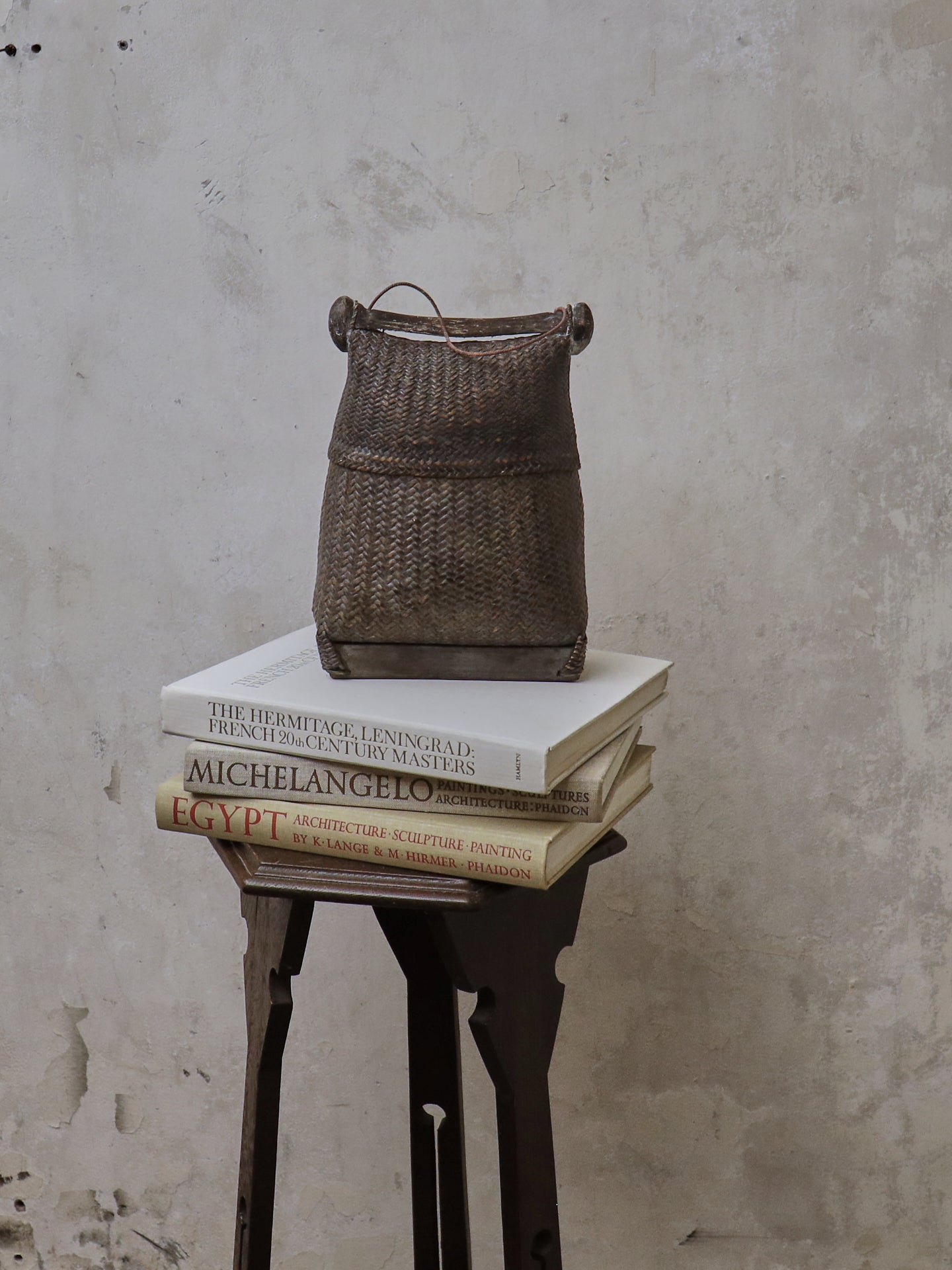 19th Century Oriental Woven Container and Cover