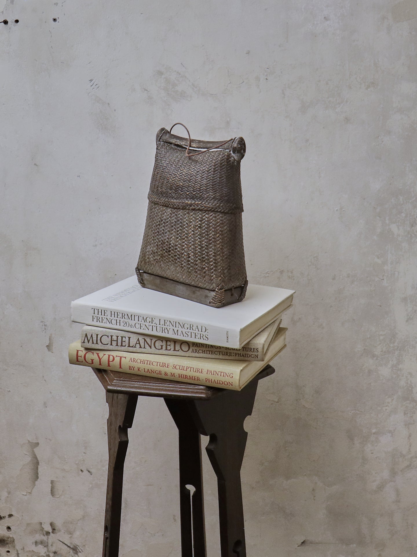 19th Century Oriental Woven Container and Cover