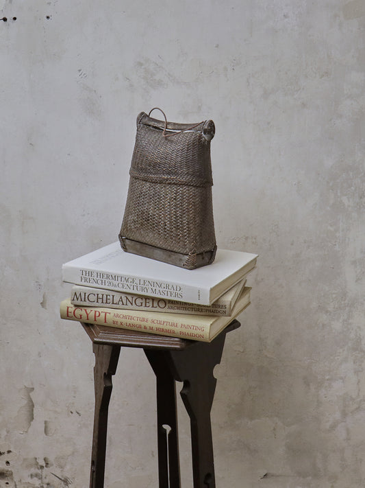 19th Century Oriental Woven Container and Cover