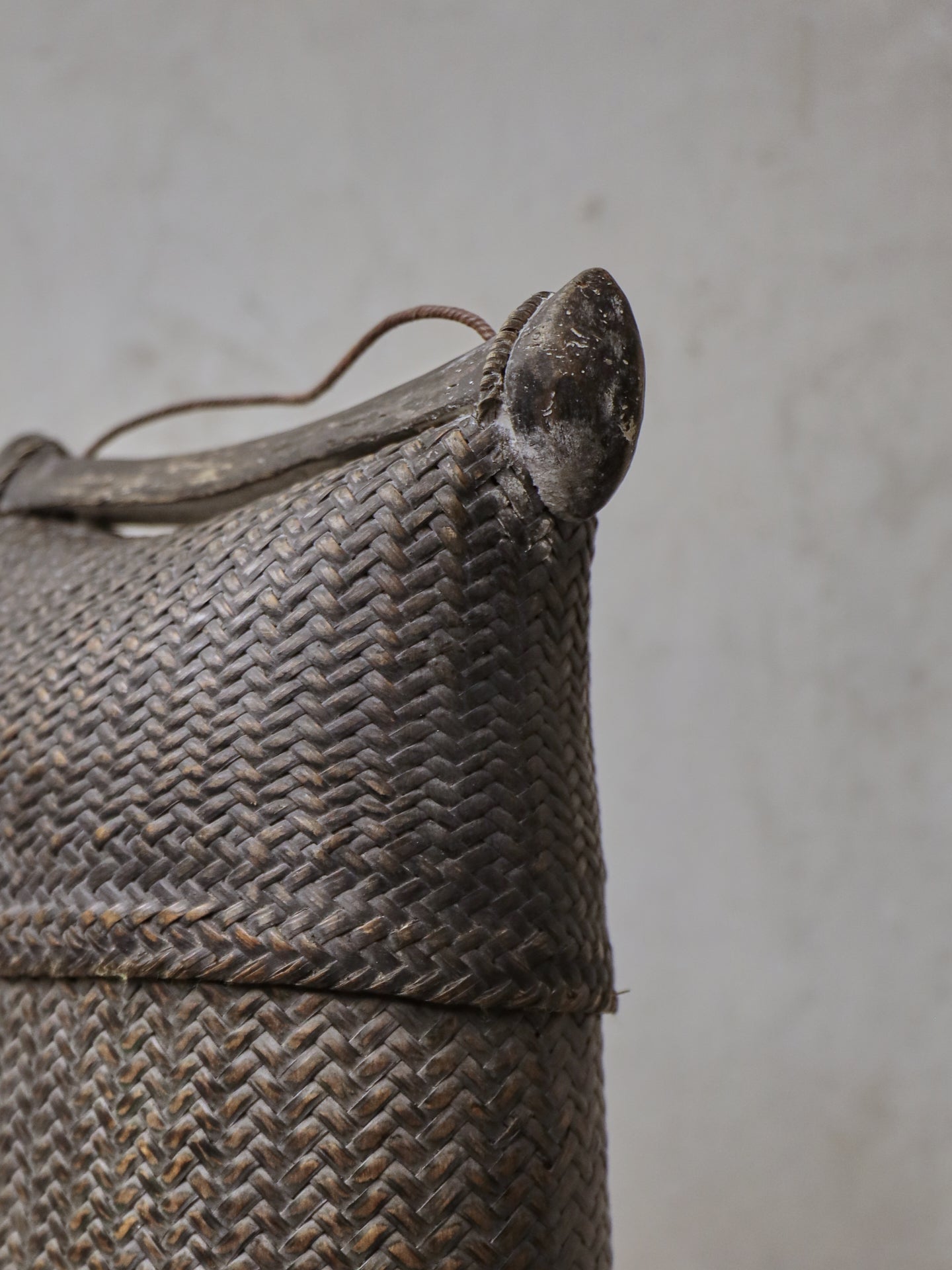 19th Century Oriental Woven Container and Cover