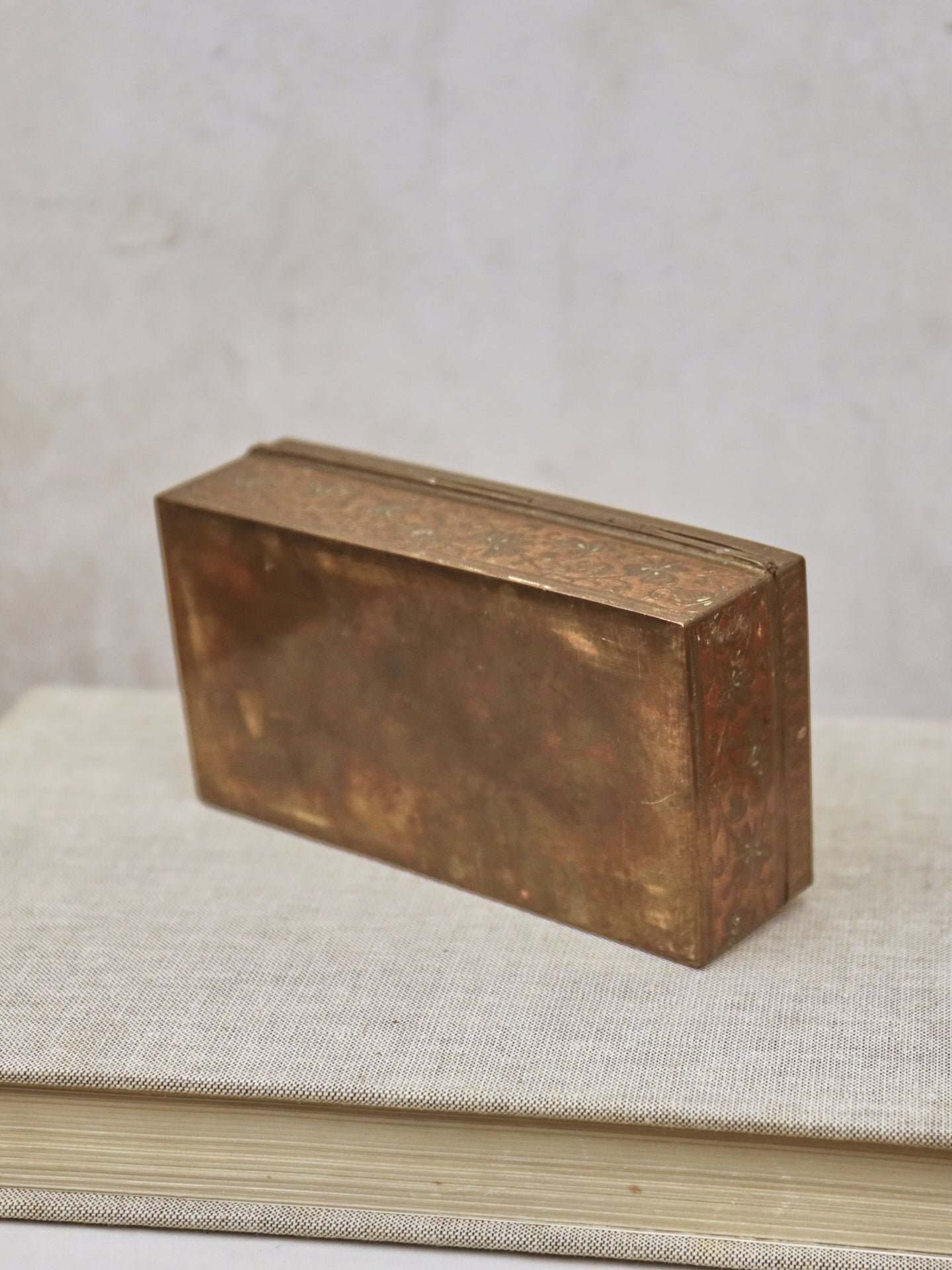 A 1920's Kashmir Brass Box with Enamelled Decoration