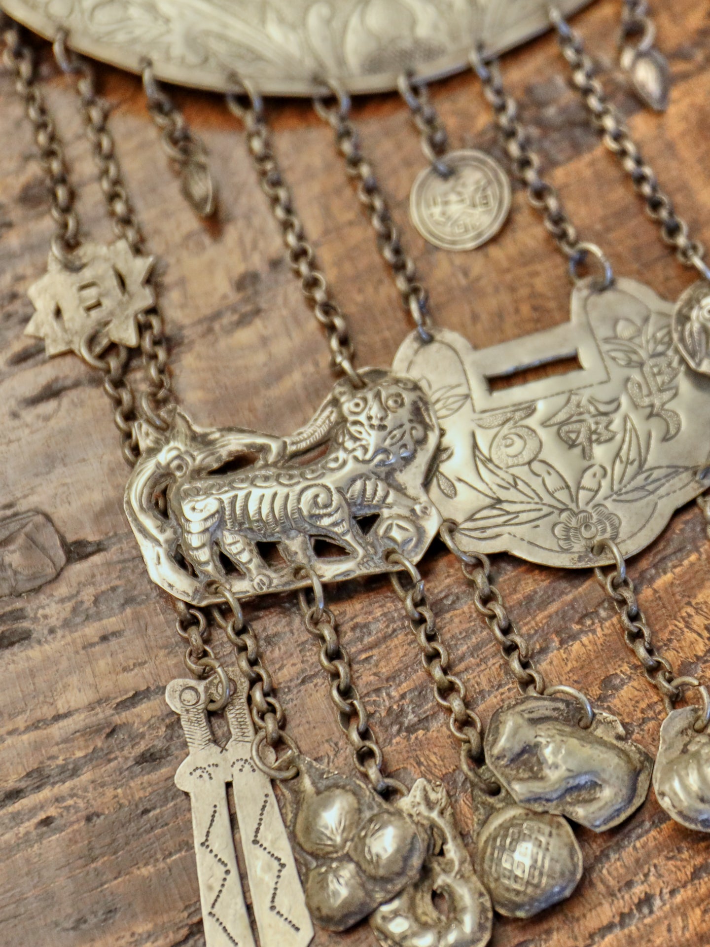 Chinese Miao Ceremonial Silver Necklace