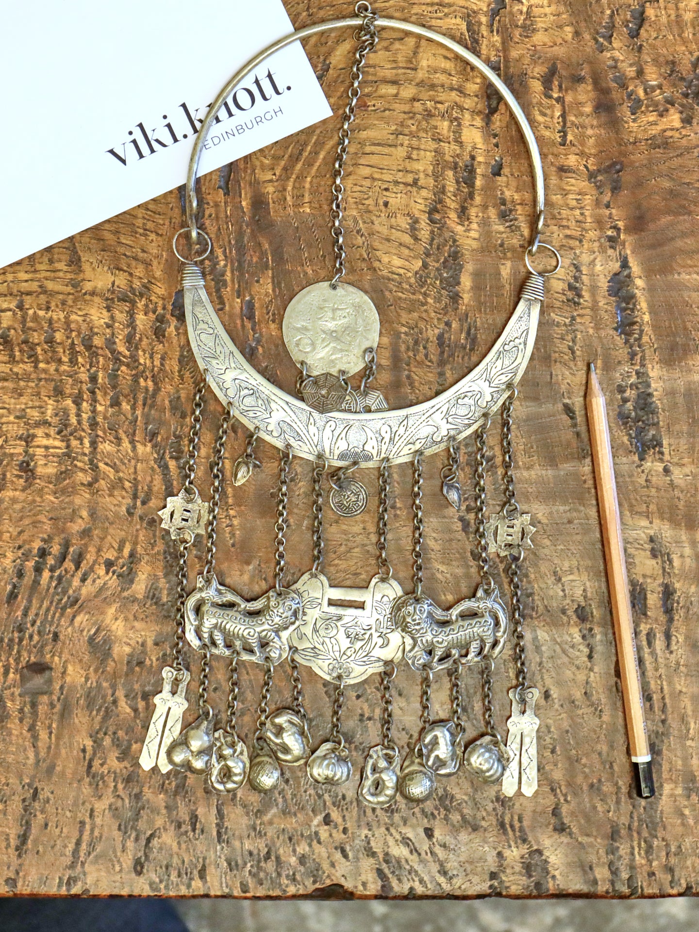 Chinese Miao Ceremonial Silver Necklace