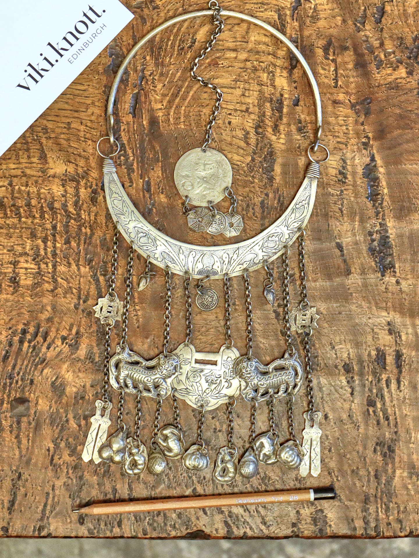 Chinese Miao Ceremonial Silver Necklace