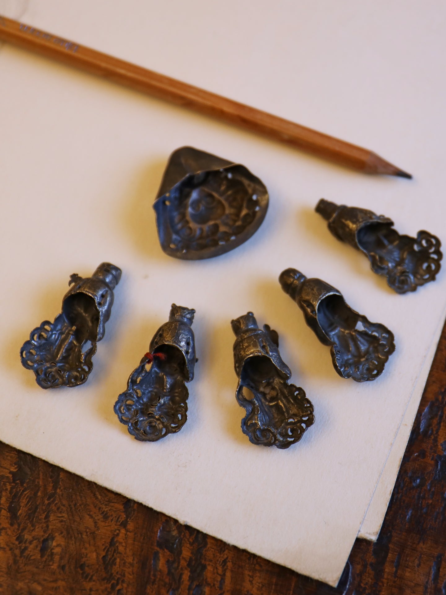 A Set of Six 19thC Chinese Figurine Hat Ornaments