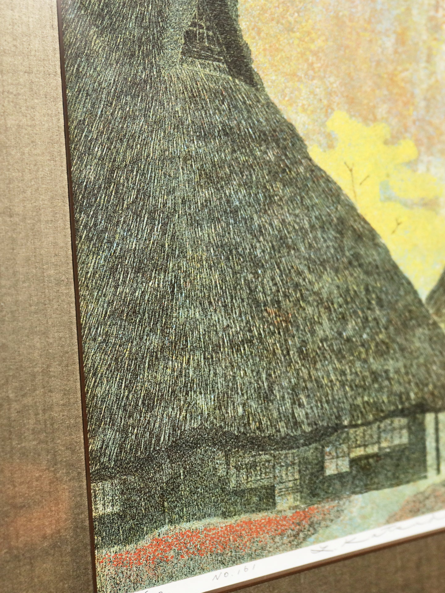 Silkscreen No. 161 - Thatched Roof - by Yukio Katsuda (Japanese, b. 1941)
