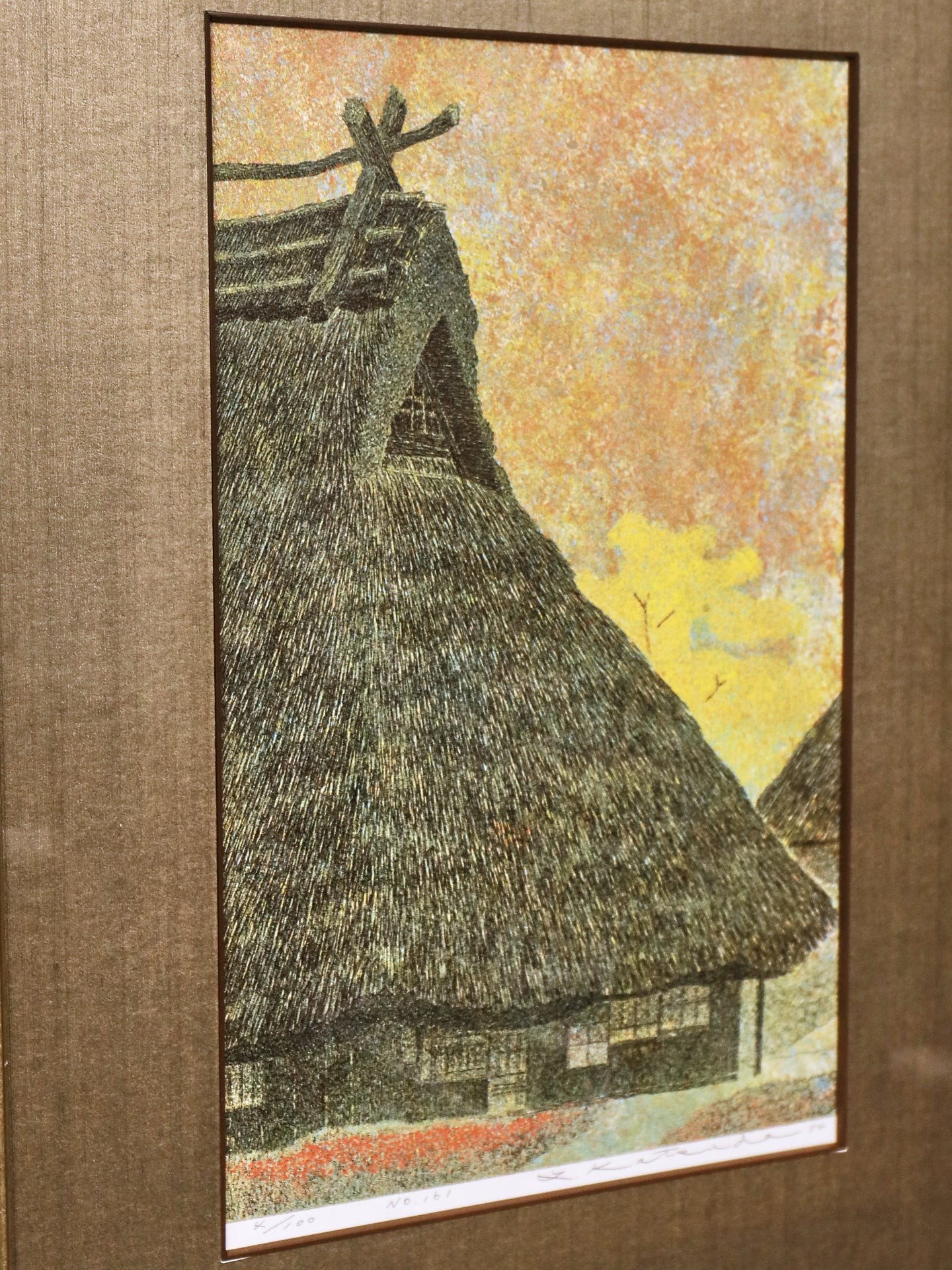 Silkscreen No. 161 - Thatched Roof - by Yukio Katsuda (Japanese, b. 1941)