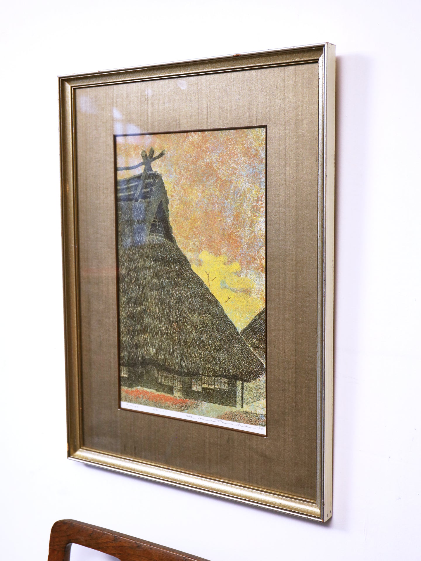 Silkscreen No. 161 - Thatched Roof - by Yukio Katsuda (Japanese, b. 1941)