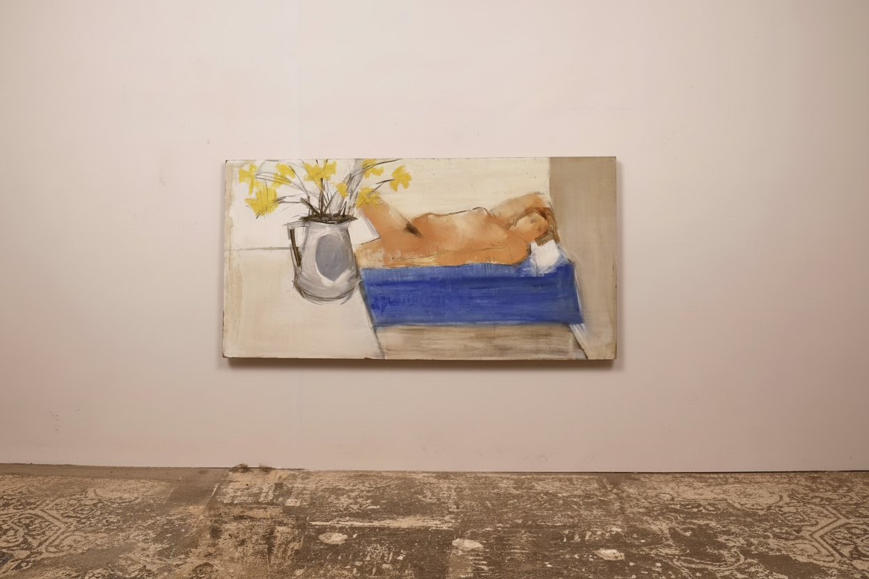 Nude with Yellow Flowers - late 20th C.