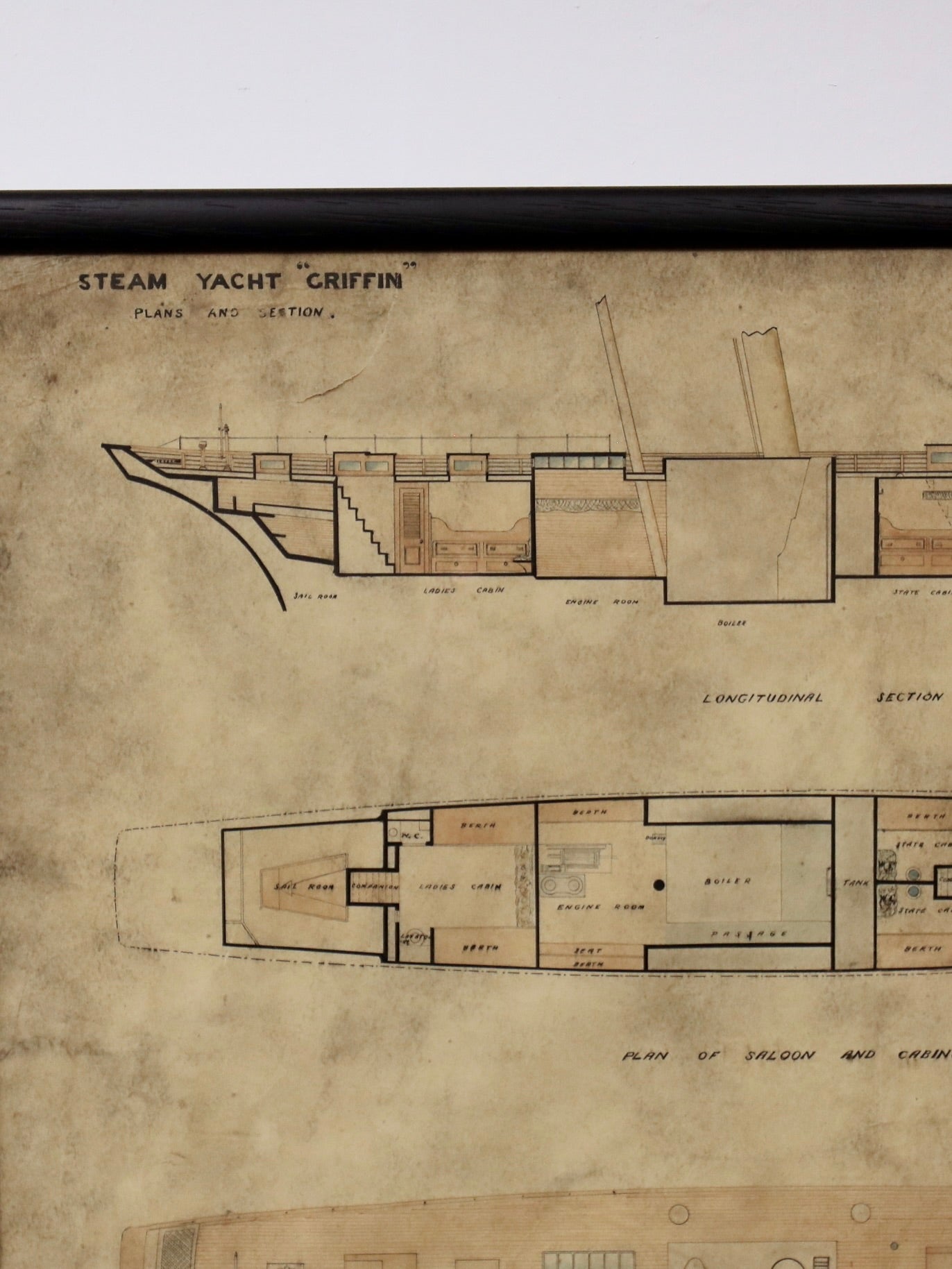 Cut Deck and Plans For The 19th Century Steam Yacht "Griffin"