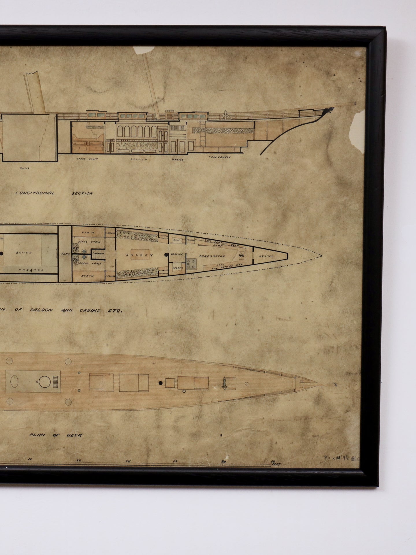 Cut Deck and Plans For The 19th Century Steam Yacht "Griffin"