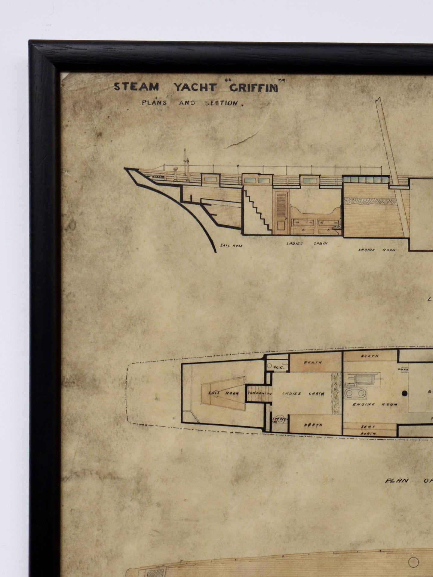 Cut Deck and Plans For The 19th Century Steam Yacht "Griffin"