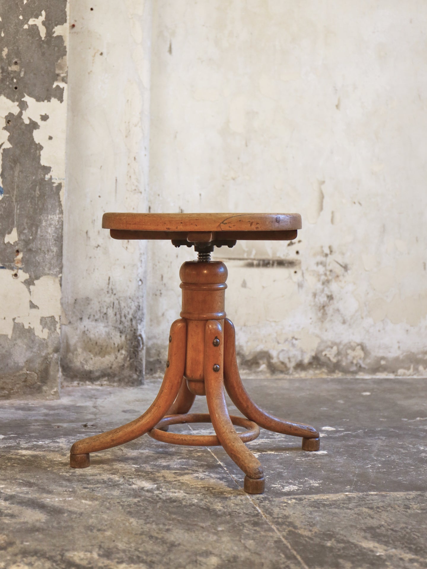 A Thonet Bentwood Revolving Piano Stool