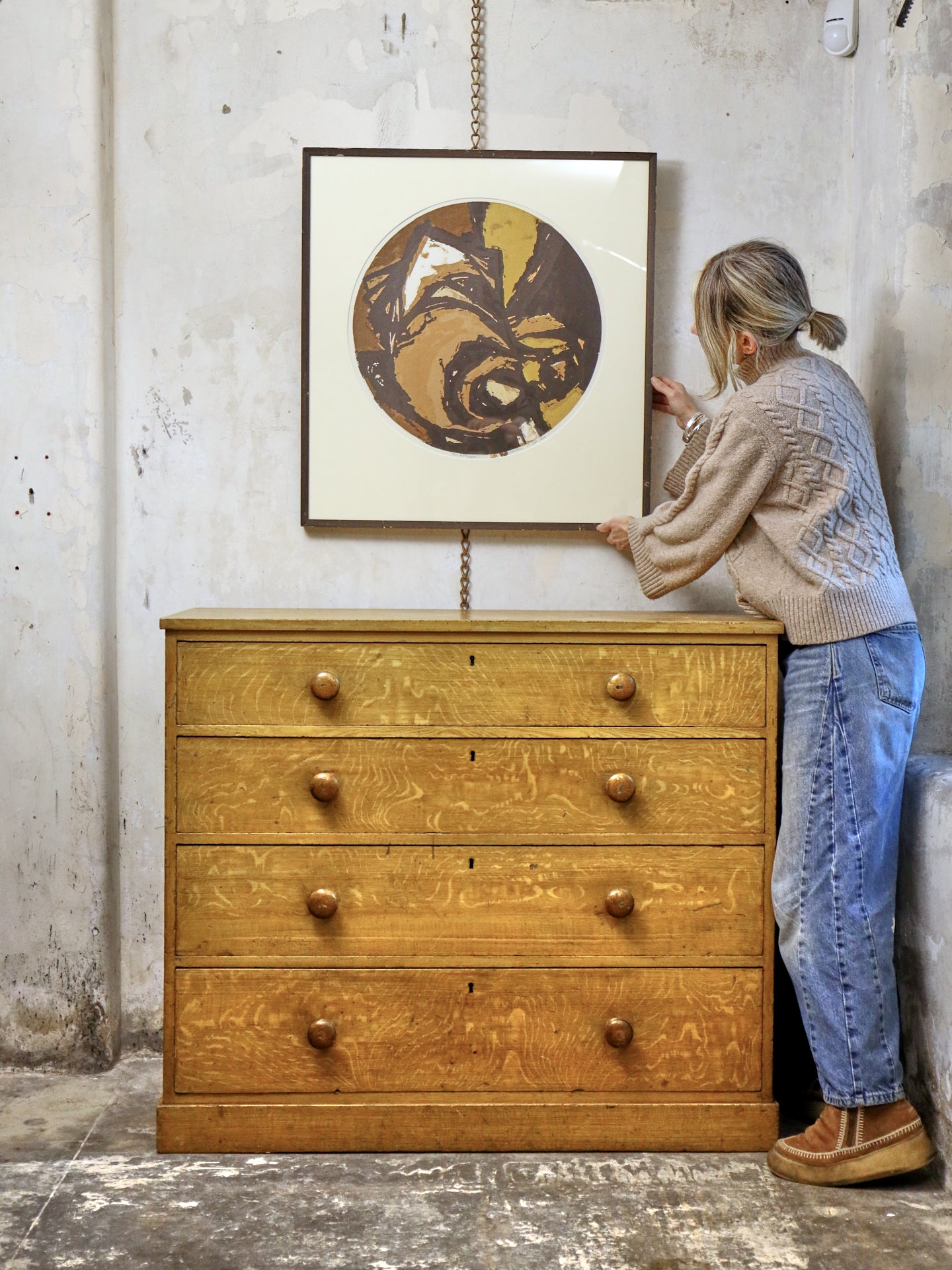 Abstract Hardboard Block Print - Fon Klement | Dutch 1930-2000