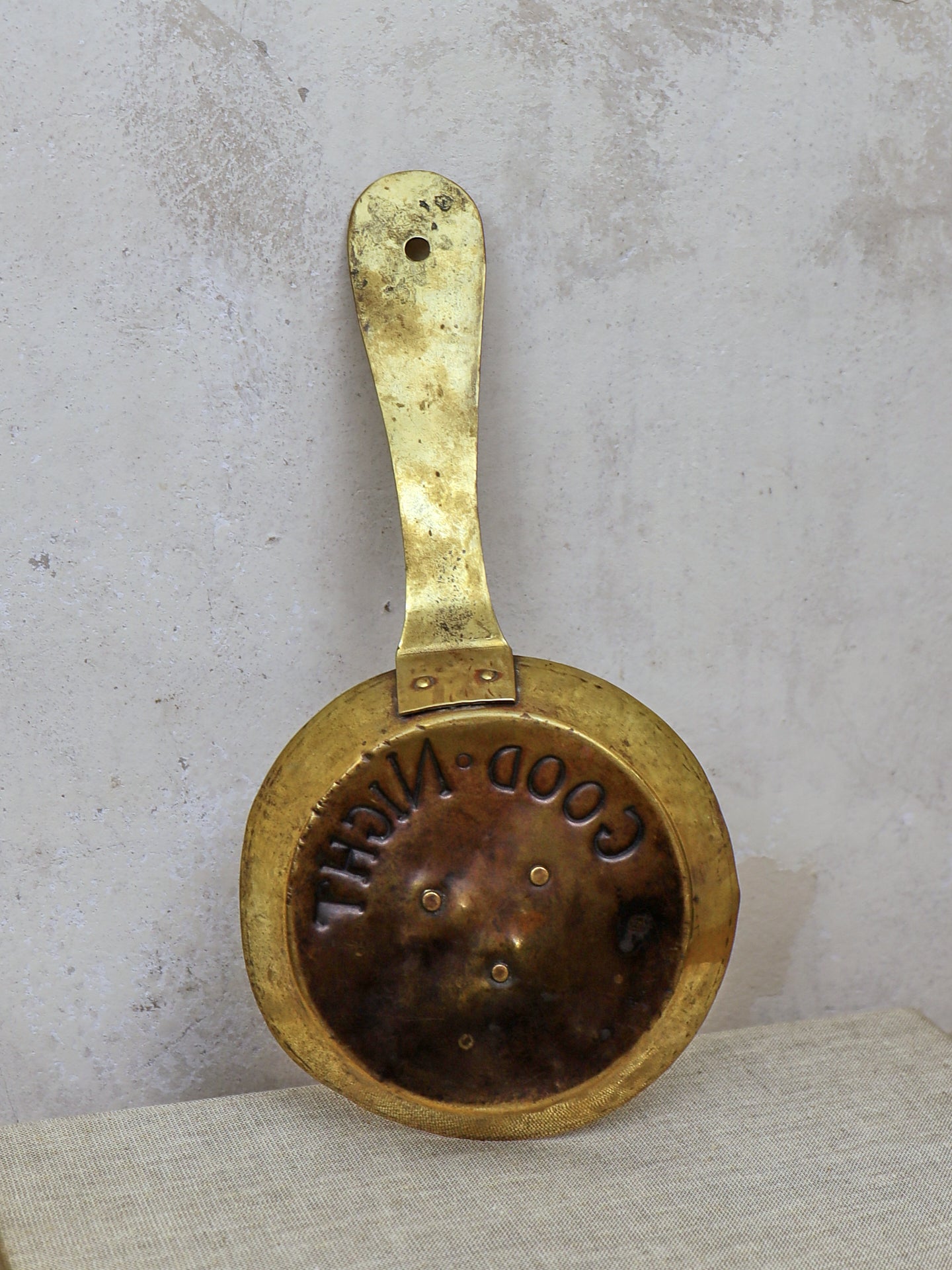 Brass 'Good Night' Chamberstick - 19thC