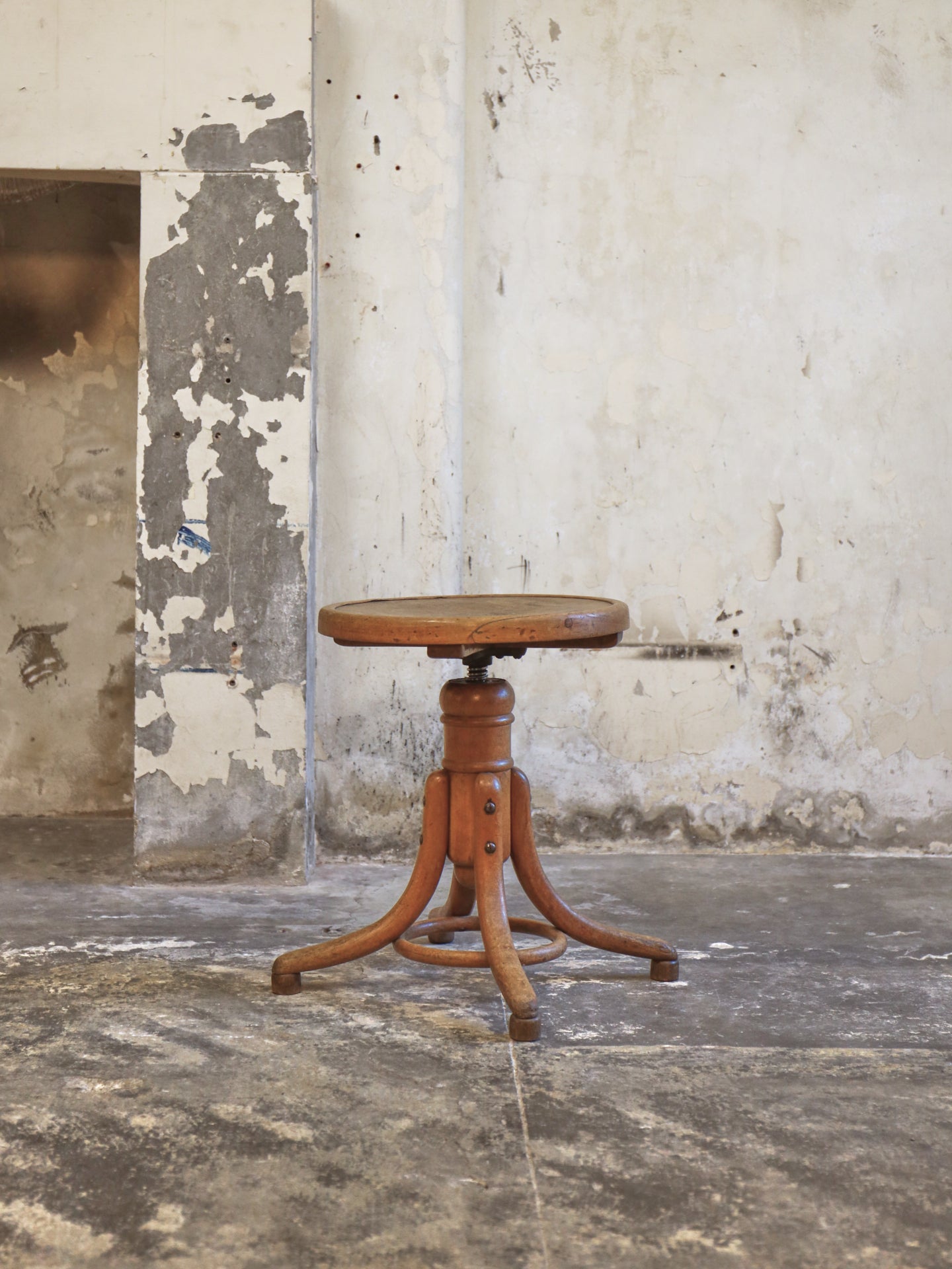 A Thonet Bentwood Revolving Piano Stool