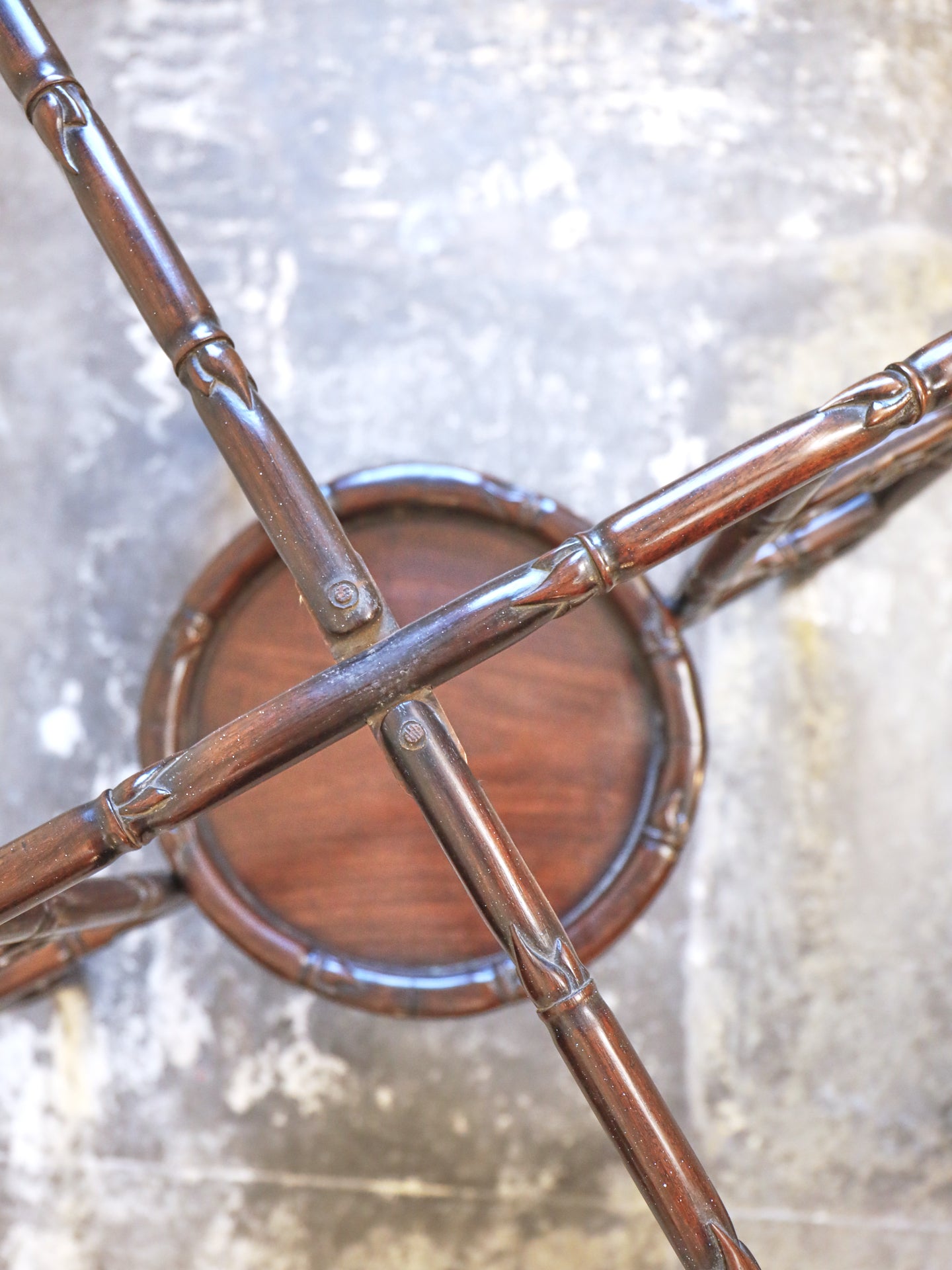 A Chinese Faux Bamboo Rosewood (Hong Mu) Gateleg Tea Table c1900