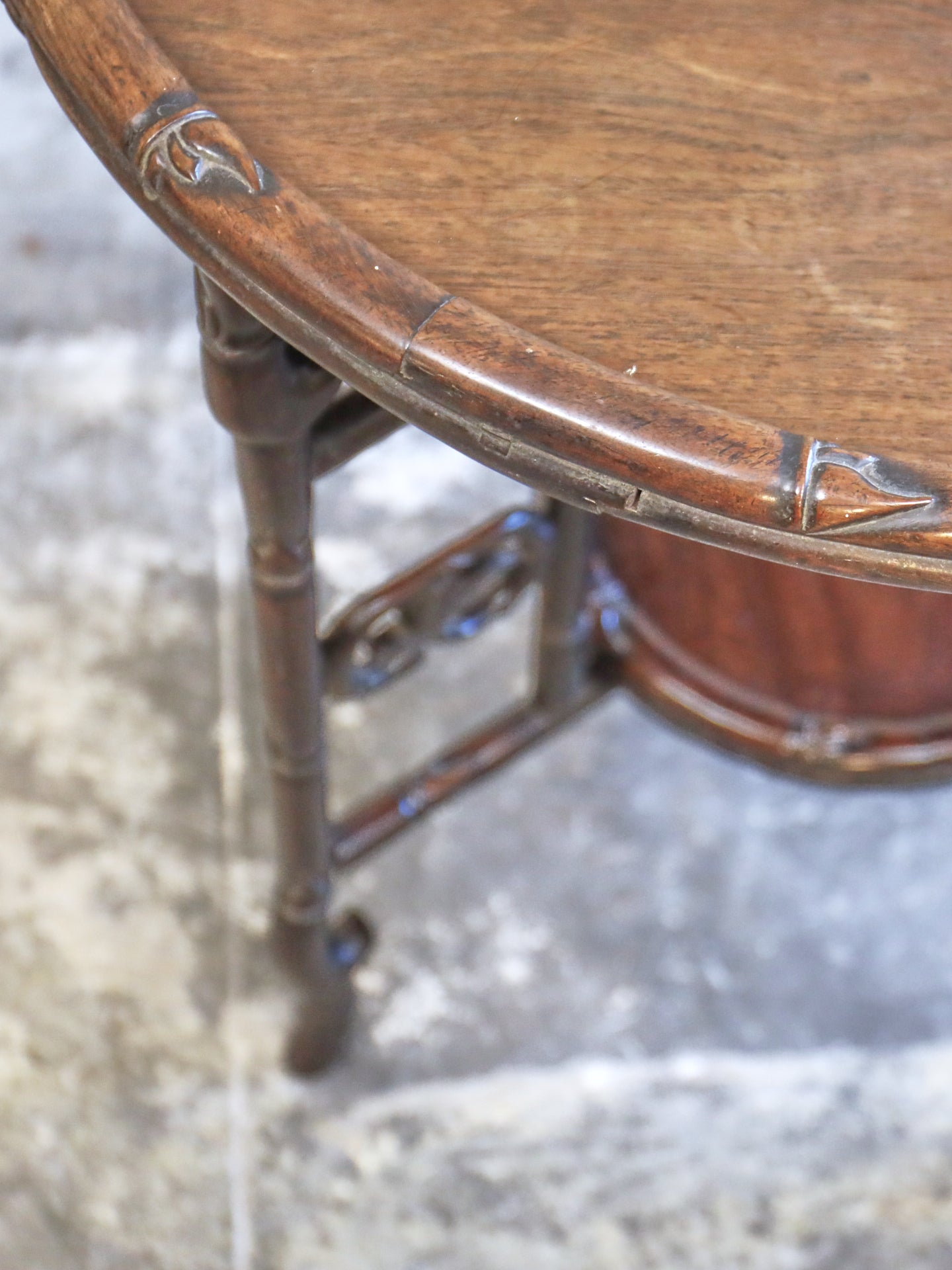A Chinese Faux Bamboo Rosewood (Hong Mu) Gateleg Tea Table c1900