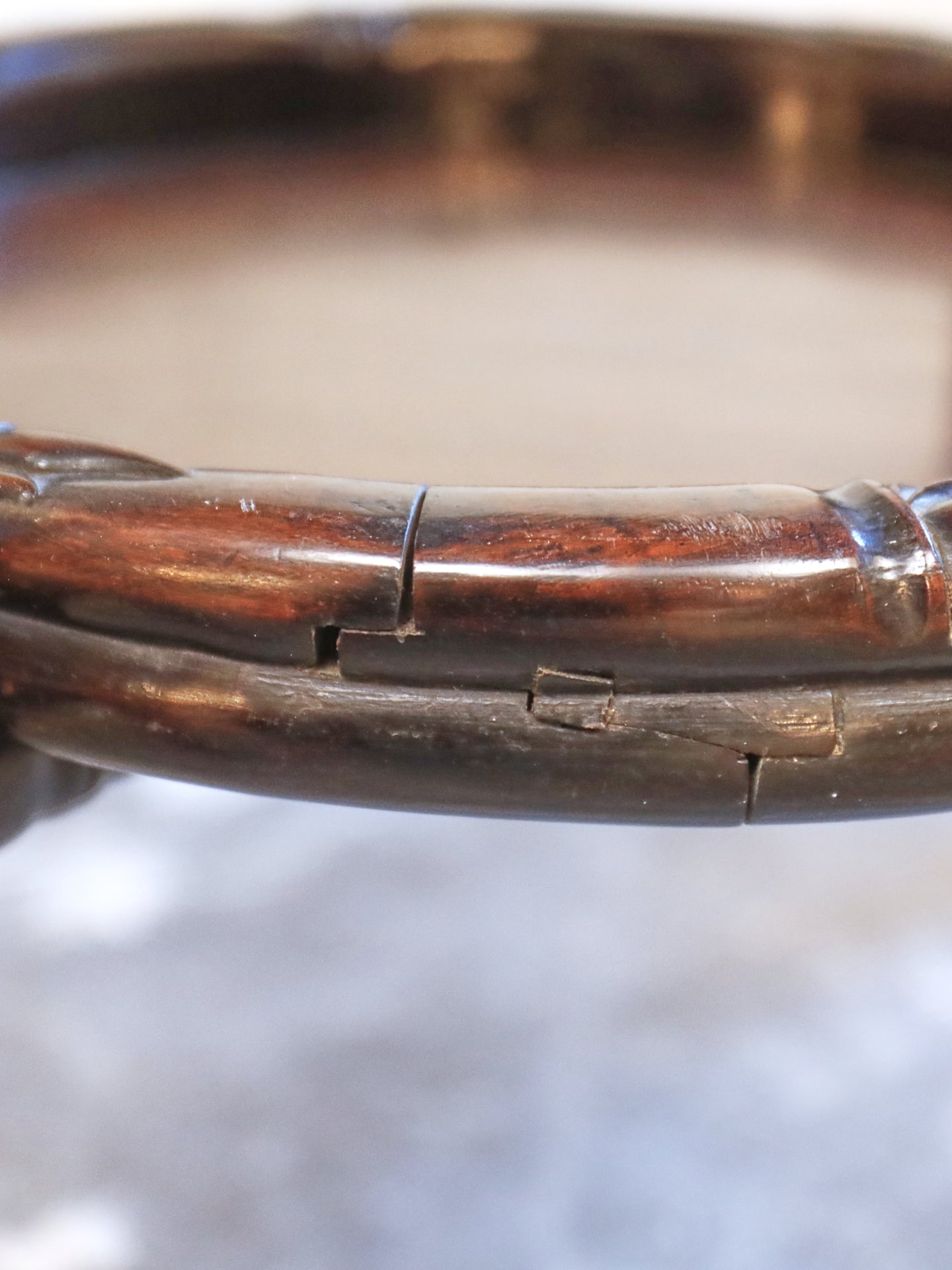 A Chinese Faux Bamboo Rosewood (Hong Mu) Gateleg Tea Table c1900