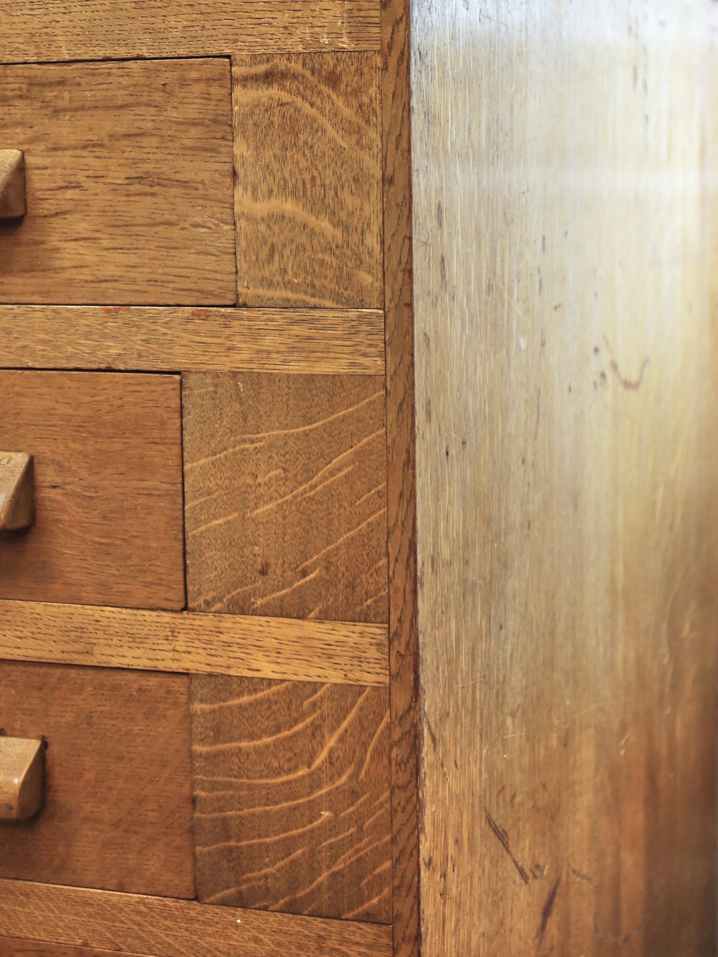 An Estate Made Oak Architects Chest of Drawers - 1950's