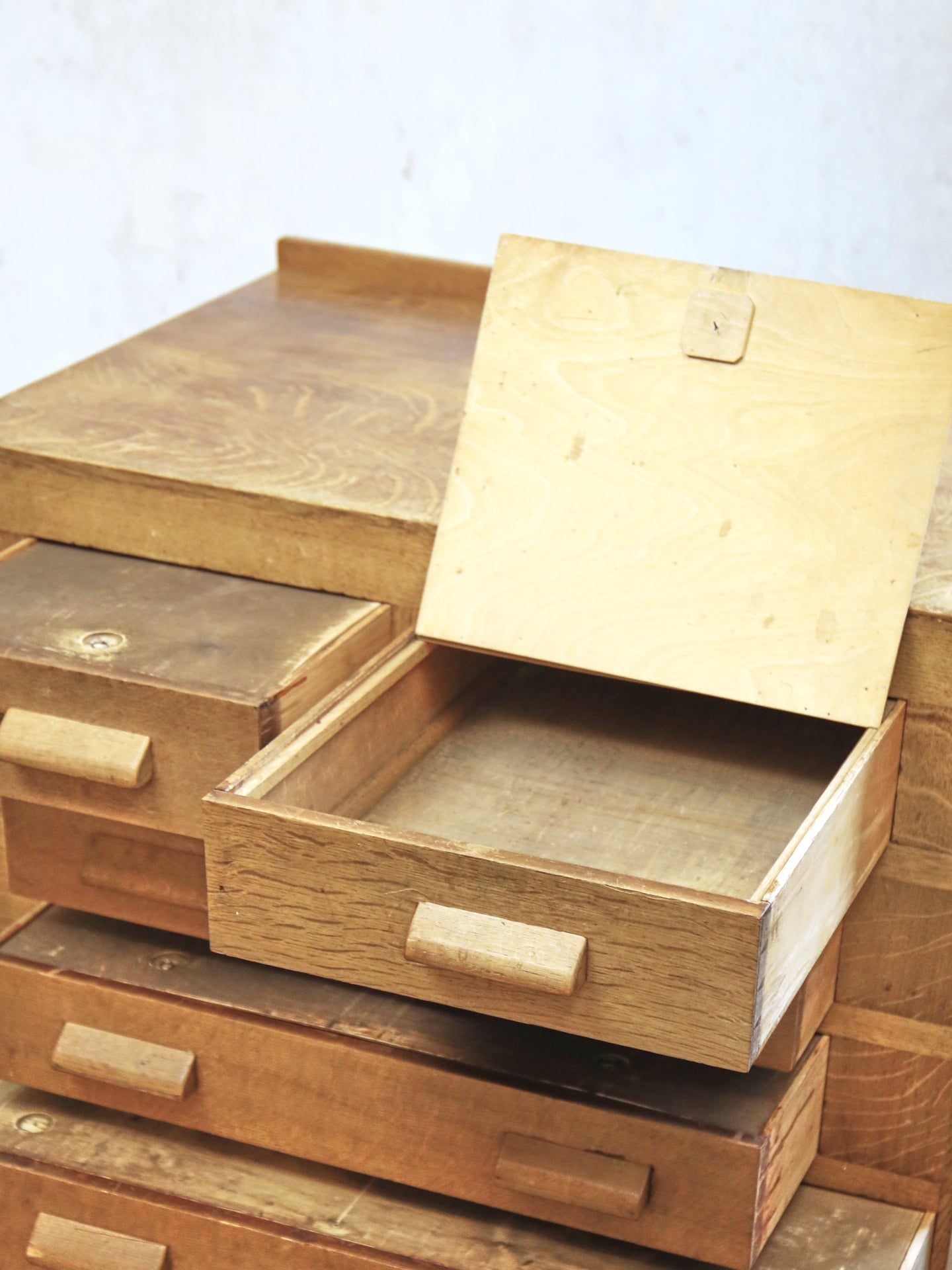 An Estate Made Oak Architects Chest of Drawers - 1950's