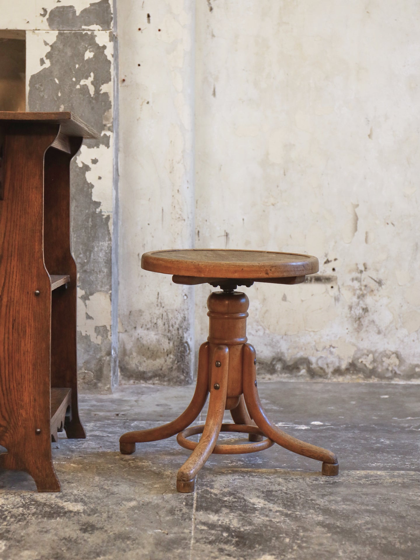 A Thonet Bentwood Revolving Piano Stool